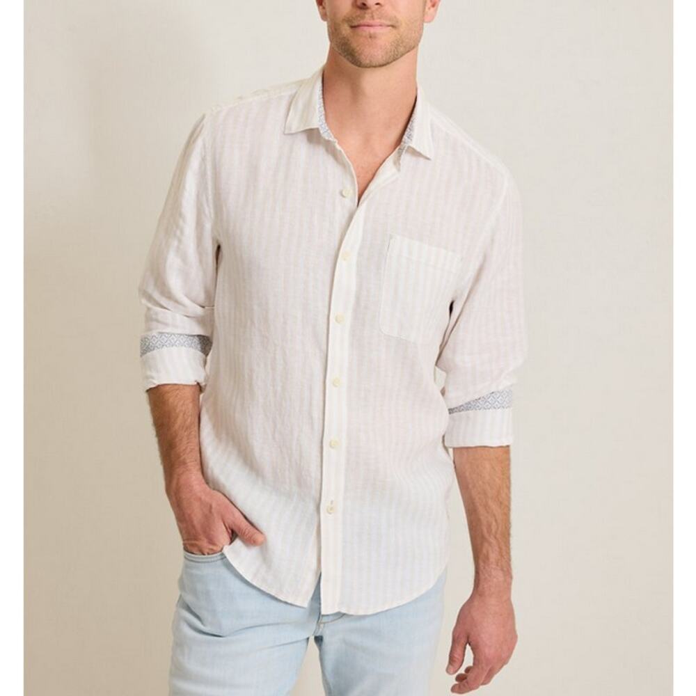 Tommy Bahama Men's Cobblestone Cabana Breezer Linen Shirt Size M